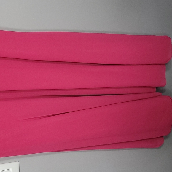 Hot Pink Satin & Chiffon Formal Dress, Size 14 - Picture 8 of 15